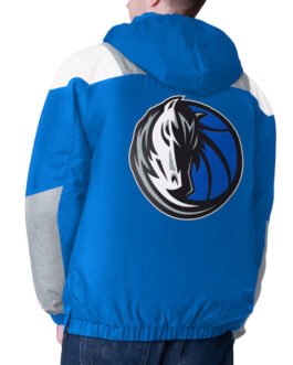 Royal/Silver Dallas Mavericks Charger Half-Zip Pullover Jacket