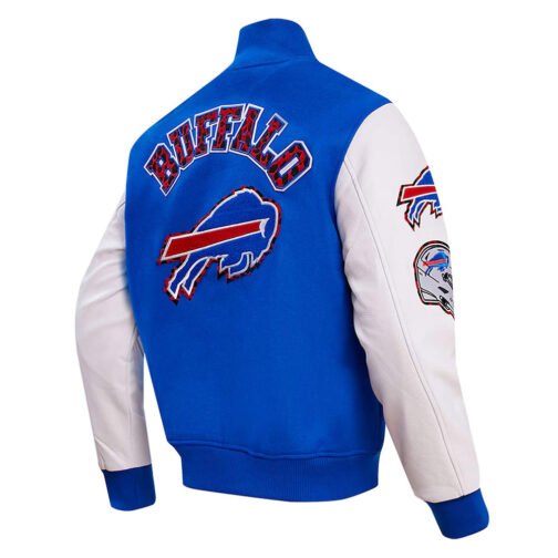 Royal/White Buffalo Bills Animal Print Varsity Jacket - Image 2