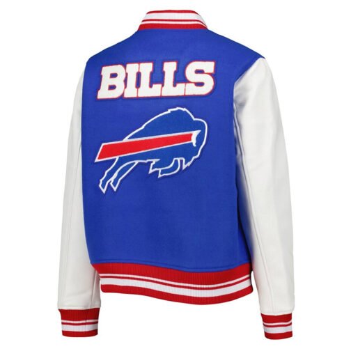 Royal/White Buffalo Bills Mash Up Varsity Jacket - Image 2