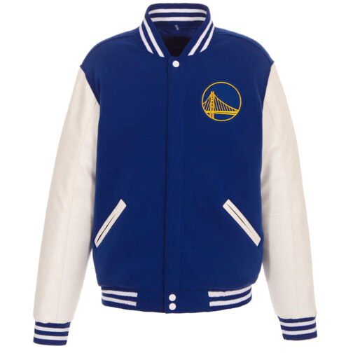 Golden State Warriors Royal and White Varsity Jacket