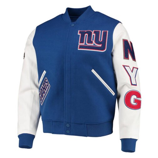 NY Giants Logo Varsity White/Royal Jacket