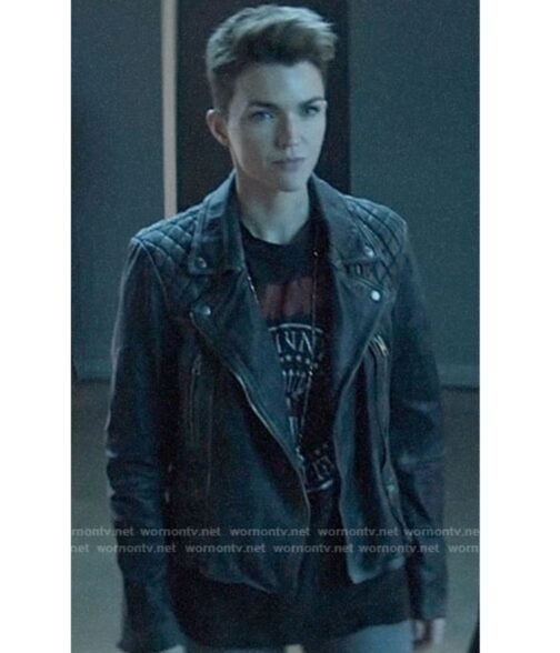 Batwoman Ruby Rose Biker Leather Jacket - Image 7