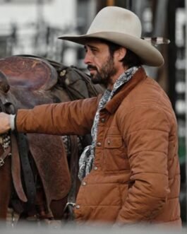 Ryan Bingham Yellowstone Season 04 Puffer Brown Jacket