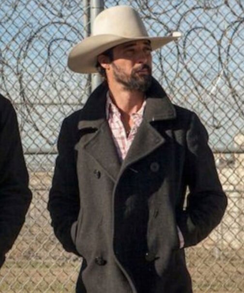 Yellowstone Ryan Bingham Black Peacoat - Image 4