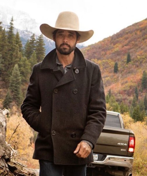 Yellowstone Ryan Bingham Black Peacoat - Image 2