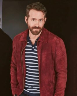 The Adam Project Ryan Reynolds Suede Maroon Leather Jacket