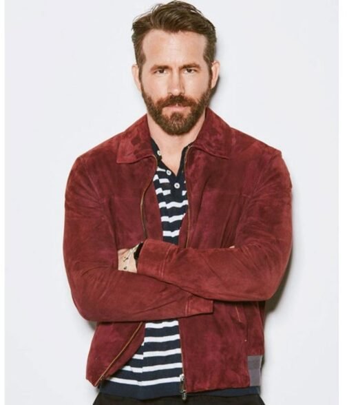 The Adam Project Ryan Reynolds Suede Maroon Leather Jacket - Image 5