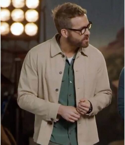 Ryan Reynolds Welcome to Wrexham Cotton Beige Jacket - Image 5