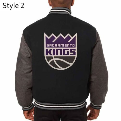 Sacramento Kings Black All Varsity Wool Jacket - Image 4