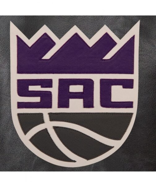 Varsity Sacramento Kings Black Leather Jacket - Image 3