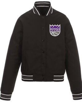 Sacramento Kings Black Poly Twill Jacket