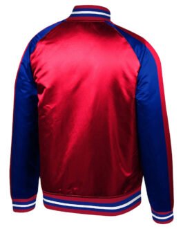 Sacramento Kings Colorblock Red and Blue Satin Jacket