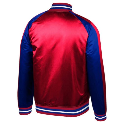 Sacramento Kings Colorblock Red and Blue Satin Jacket - Image 2