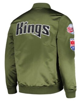 Sacramento Kings Green Bomber Satin Jacket