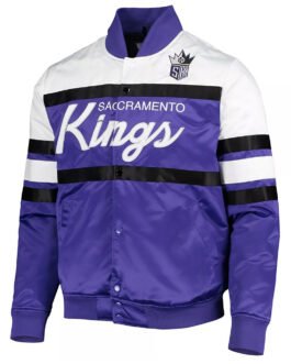 Sacramento Kings Hardwood Classics Script Purple Satin Jacket