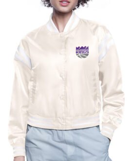 Sacramento Kings Printed Logo Varsity Satin Jacket