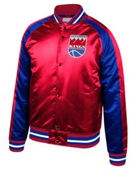 Sacramento Kings Colorblock Red and Blue Satin Jacket