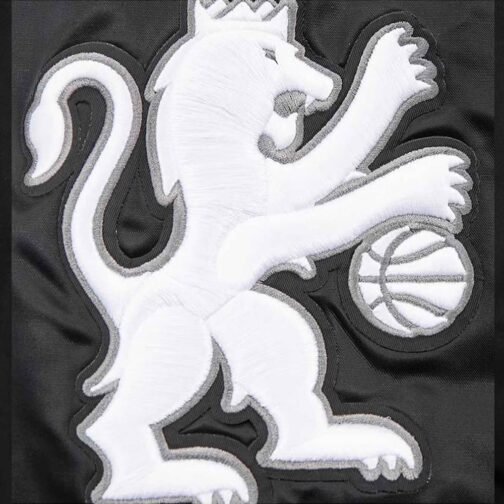 Sacramento Kings Script Tail Black Varsity Satin Jacket - Image 6