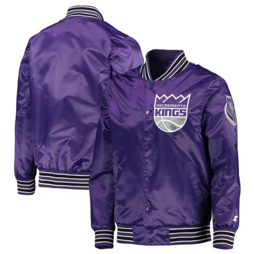 Sacramento Kings Diamond Classic Bomber Purple Jacket - Image 3