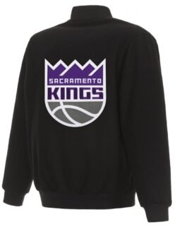 Varsity Sacramento Kings Black Wool Jacket