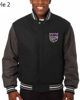 Sacramento Kings Black All Varsity Wool Jacket