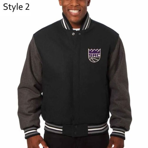 Sacramento Kings Black All Varsity Wool Jacket - Image 2