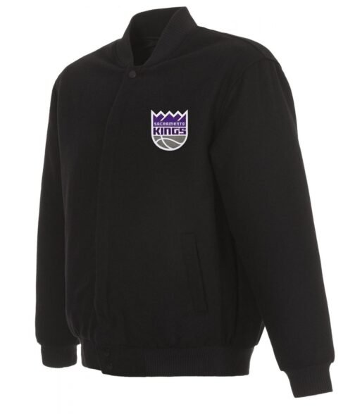 Varsity Sacramento Kings Black Wool Jacket