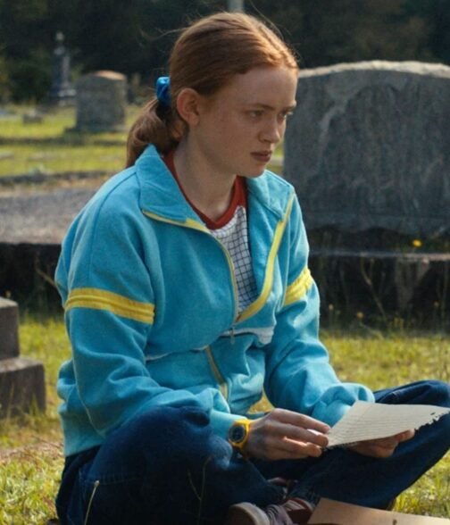 Sadie Sink Stranger Things Season 04 Track Blue Jacket - Image 2