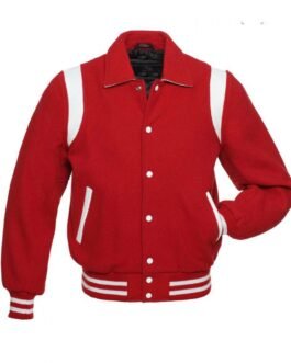 Sailor Collar Red Baseball Wool Jacket
