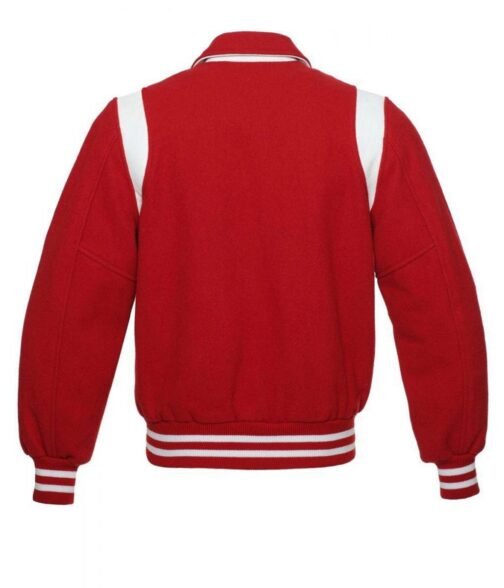 Sailor Collar Red Baseball Wool Jacket - Image 2