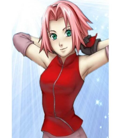 Sakura Haruno Naruto Cotton Red Vest - Image 2