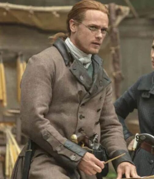 Sam Heughan Outlander S05 Double Breasted Wool Coat - Image 5