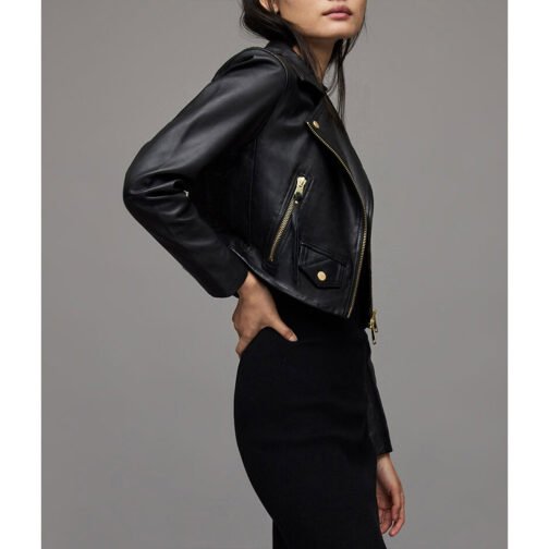 Samantha Logan All American Season 5 Cropped Leather Jacket - Image 6