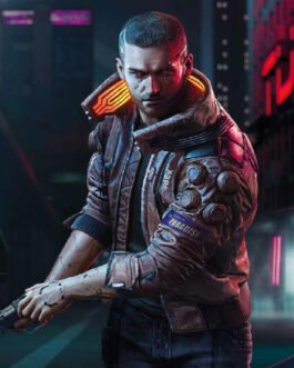 Samurai Cyberpunk 2077 Bomber Leather Jacket