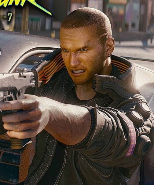 Samurai Cyberpunk 2077 Bomber Leather Jacket - Image 9