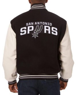 Varsity San Antonio Spurs Two-Tone Black and White Jacket