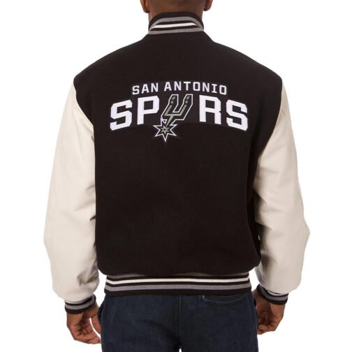 Varsity San Antonio Spurs Two-Tone Black and White Jacket - Image 2