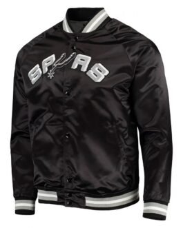 Black San Antonio Spurs Satin Jacket