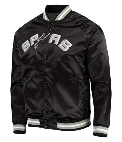 Black San Antonio Spurs Satin Jacket