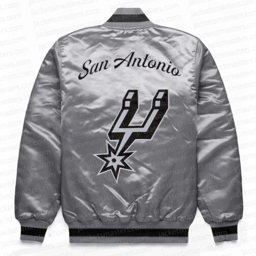 San Antonio Spurs Exclusive Gray Satin Jacket - Image 2