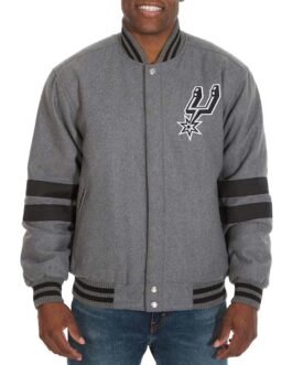 San Antonio Spurs Varsity Gray Wool Jacket