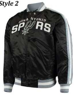 San Antonio Spurs Grey/Black Satin Jacket