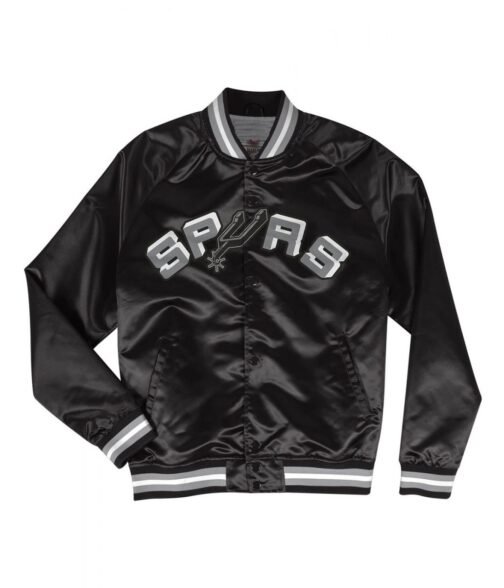 Black San Antonio Spurs Satin Jacket - Image 4