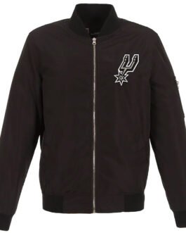 San Antonio Spurs Black/Grey Lightweight Bomber Jacket