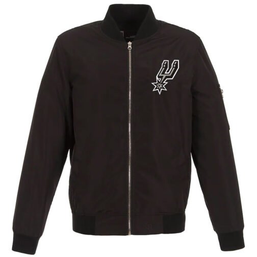 San Antonio Spurs Black/Grey Lightweight Bomber Jacket