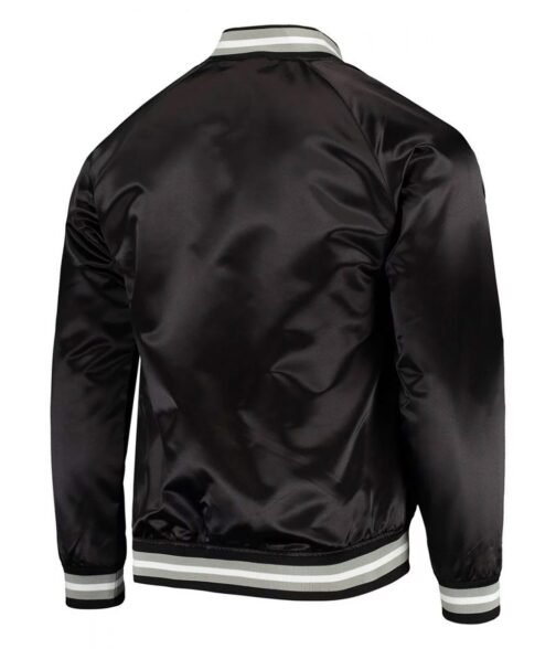 Black San Antonio Spurs Satin Jacket - Image 2