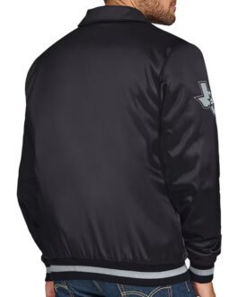 San Antonio Spurs Stitch Applique Black Satin Jacket