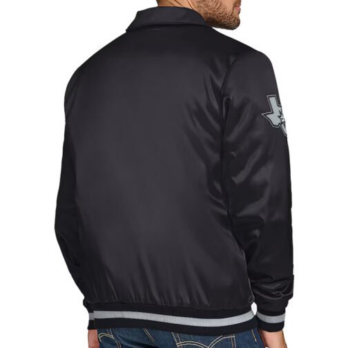 San Antonio Spurs Stitch Applique Black Satin Jacket - Image 2