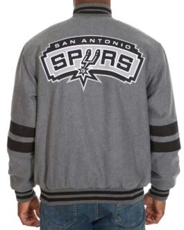 San Antonio Spurs Varsity Gray Wool Jacket