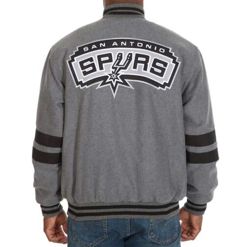 San Antonio Spurs Varsity Gray Wool Jacket - Image 2